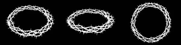 Silhouettes Branches Thorns Woven Crown Shape Depicting Crucifixion Render — Photo