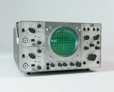 A vintage classic oscilloscope machine on an isolated background - 3D render