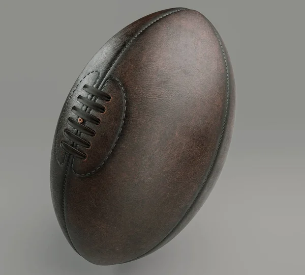 Old Classic Leather Rugby Ball Leather Lacing Rende — Stockfoto