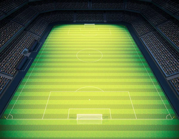 아래푸른 풀밭에 표시를 경기장 렌더링 — 스톡 사진