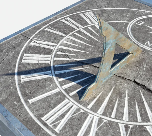 Reloj Sol Piedra Cuadrada Con Números Romanos Grabados Pie Una — Foto de Stock