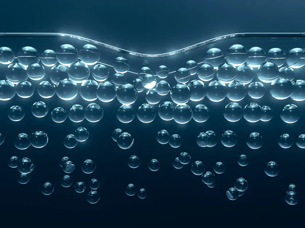 Концепция Сбора Прозрачных Жидких Молекул Поверхностным Слоем Микрофоне Рендеринг — стоковое фото