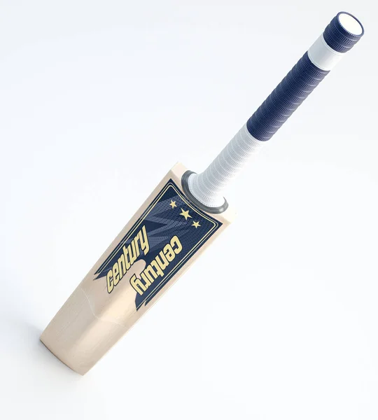Moderne Træ Cricket Bat Med Generiske Brand Decals Isoleret Hvid - Stock-foto
