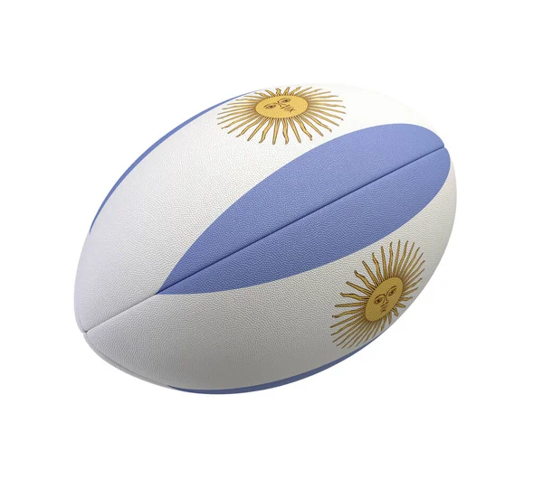 White Textured Rugby Ball Color Design Representing Argentina National Flag — Stock Photo, Image