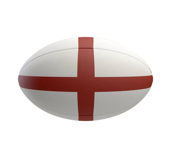 White Textured Rugby Ball Color Design Representing England National Flag — Stock Photo, Image