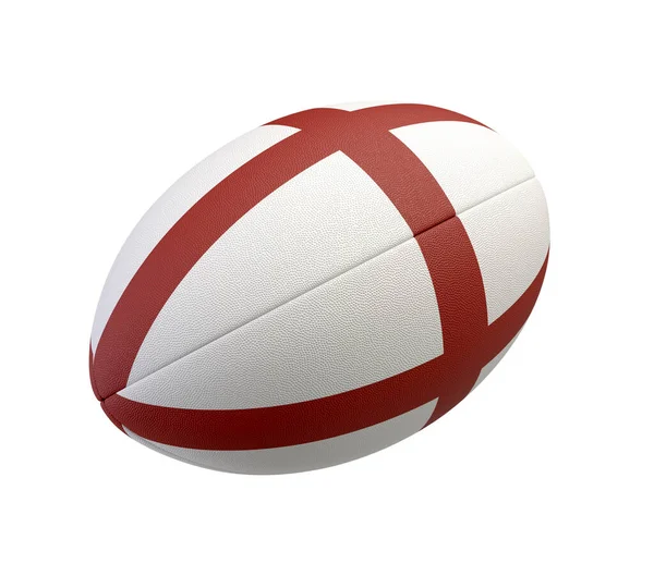 Een Wit Getextureerde Rugbybal Met Kleurontwerp Die Engelse Nationale Vlag — Stockfoto