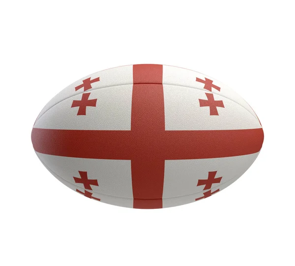 White Textured Rugby Ball Color Design Representing Georgia National Flag — Stock Photo, Image