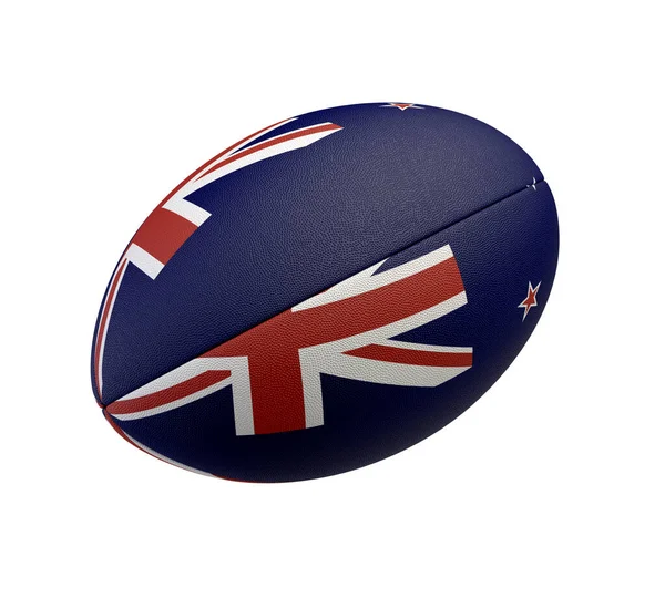 White Textured Rugby Ball Color Design Representing New Zealand National — Stock Photo, Image
