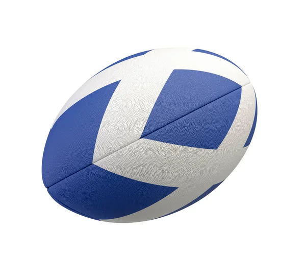 Vit Strukturerad Rugby Boll Med Färg Design Som Representerar Skottlands — Stockfoto