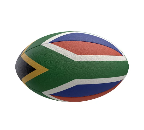Een Wit Getextureerde Rugbybal Met Kleurontwerp Die Zuid Afrikaanse Nationale — Stockfoto