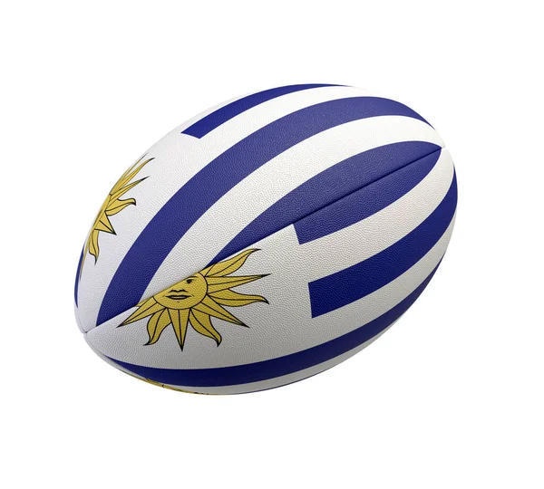 Vit Strukturerad Rugby Boll Med Färg Design Som Representerar Uruguay — Stockfoto