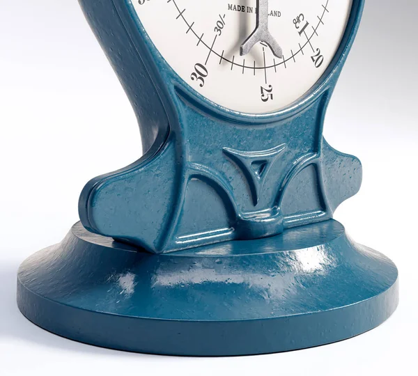 Vintage Cast Iron Weight Scale White Isolated Background Render — Stock Photo, Image
