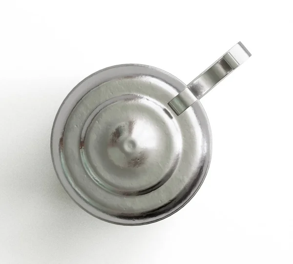 Vintage Silver Dryckesbehållare Med Lock Isolerad Vit Studio Bakgrund Render — Stockfoto