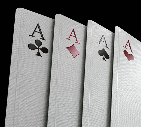 Eine Aufgefächerte Farbe Normaler Casino Asse Die Karten Mit Markierungen — Stockfoto