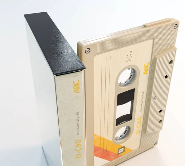 Een Concept Van Een Opneembare Aduio Cassette Tape Met Een — Stockfoto