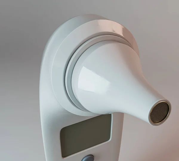 Termometr Podczerwieni Ucha Niemowlęcia Białym Tle Renderowanie — Zdjęcie stockowe