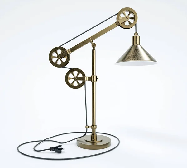 Industrial Styled Desk Lamp Isolated White Studio Background Render — Stock Photo, Image