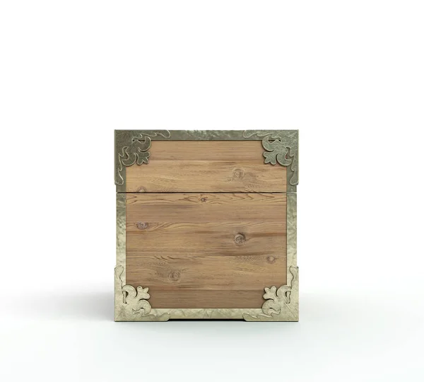 Ein Geschlossener Antiker Offener Buchse Box Wahnsinn Aus Holz Und — Stockfoto