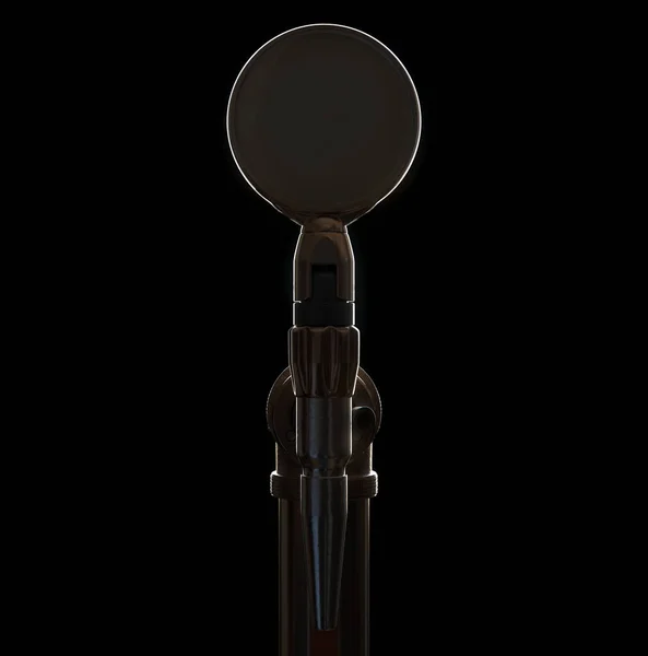 Conceito Steampunk Temático Torneira Cerveja Cobre Calado Fundo Isolado Escuro — Fotografia de Stock