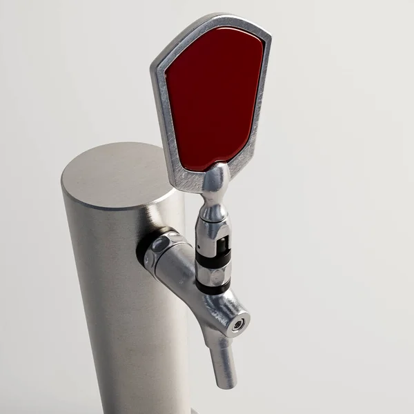 Concept Robinet Bière Tirage Air Forme Cylindrique Avec Raccords Acier — Photo