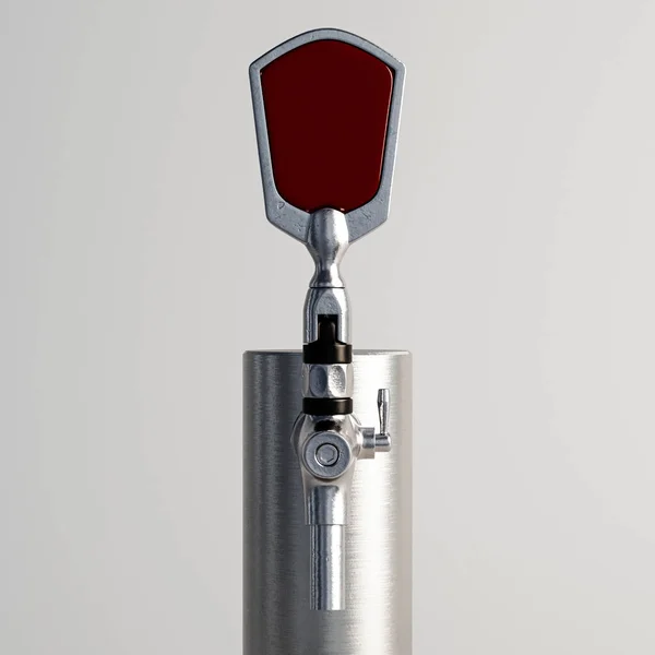Ένα Concept Βαρέλι Μπύρας Από Κυλινδρικό Σχήμα Χαλύβδινα Εξαρτήματα Απομονωμένο — Φωτογραφία Αρχείου