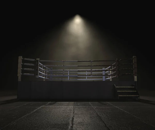 Ein Moderner Boxring Mit Gegensätzlichen Blauen Und Roten Ecken Auf — Stockfoto