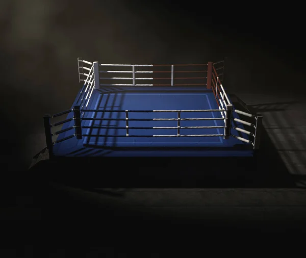 Moderno Ring Pugilato Con Angoli Opposti Blu Rosso Punteggiato Uno — Foto Stock