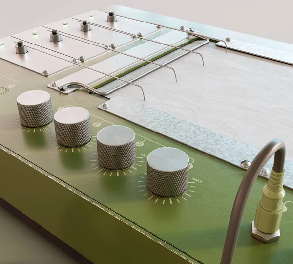 Una Máquina Detector Mentiras Polígrafo Retro Con Sondas Fijación Dedos —  Fotos de Stock