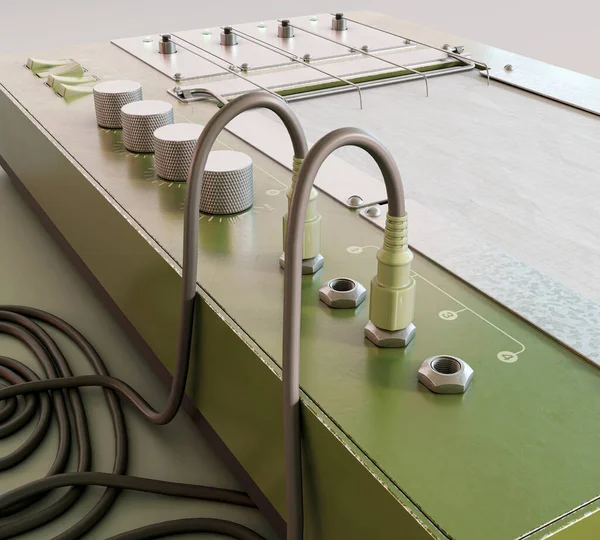 Retro Polygraph Lie Detector Machine Finger Attachment Probes Nisolated Studio — Stock Photo, Image