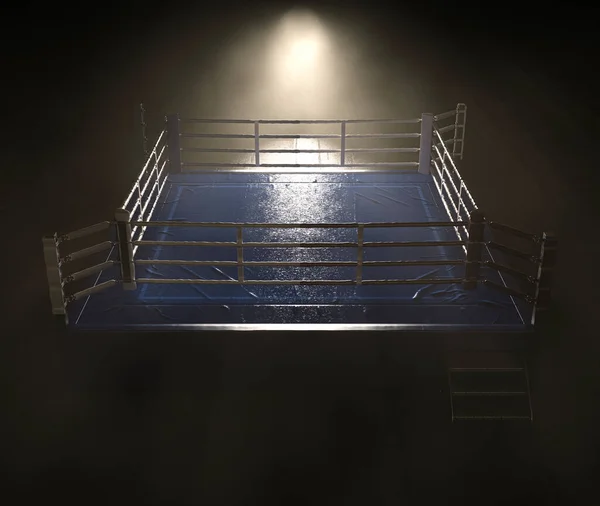 Ein Moderner Boxring Mit Gegensätzlichen Blauen Und Roten Ecken Die — Stockfoto