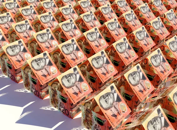 Ett Koncept För Australiensiska Dollarsedlar Vikta Till Formen Massa Enkla — Stockfoto