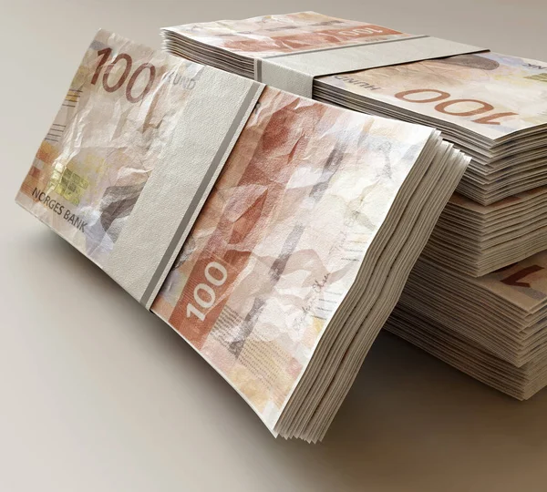 Hromada Severských Korunových Bankovek Izolovaném Světlém Pozadí Vykreslování — Stock fotografie