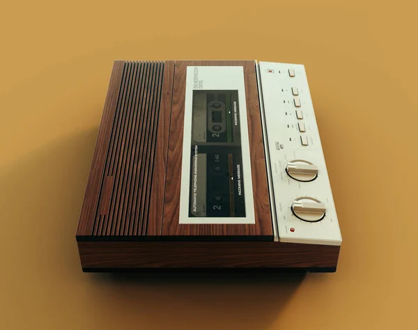 Ένας Vintage Αναλογικός Τηλεφωνητής Από Δεκαετία Του Φτιαγμένος Από Ξύλο — Φωτογραφία Αρχείου