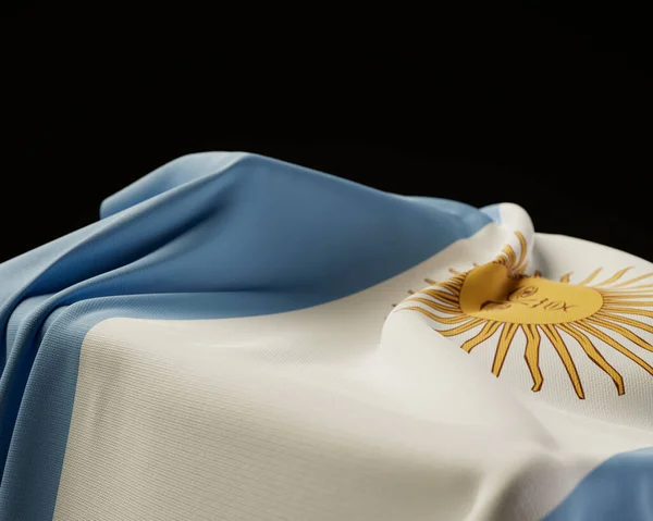 Прапор Аргентини Намальований Над Кам Яним Плінтусом Ізольованому Темному Студійному — стокове фото