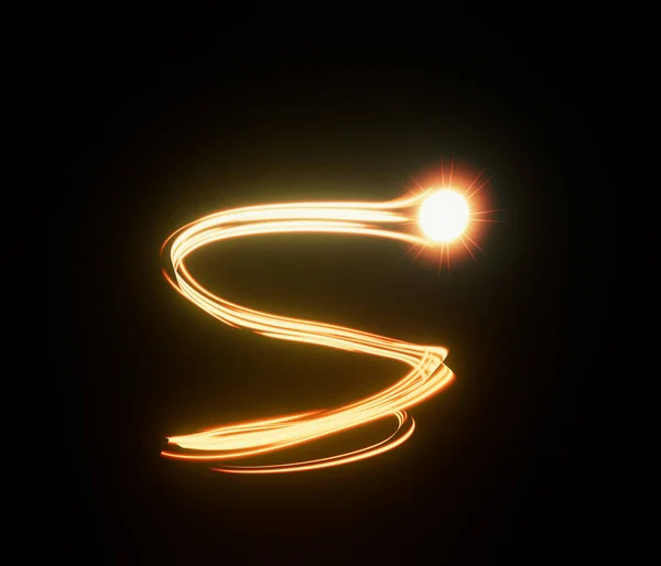 Zole Edilmiş Bir Arkaplanda Parlayan Parlak Işıkların Akış Yolu Görüntüleme — Stok fotoğraf