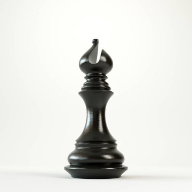 İzole edilmiş bir stüdyo arkaplanı olan normal bir fil satranç taşı - 3 boyutlu canlandırma