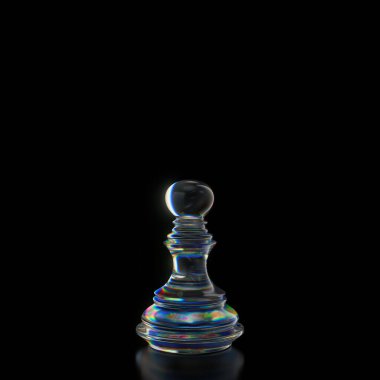 İzole edilmiş bir stüdyo arka planında sıradan bir piyon satranç taşı - 3 boyutlu canlandırma