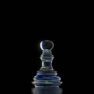 İzole edilmiş bir stüdyo arka planında sıradan bir piyon satranç taşı - 3 boyutlu canlandırma