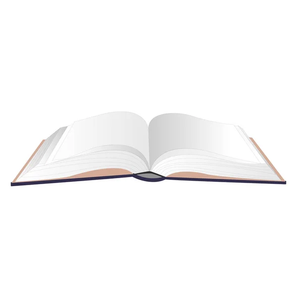 Nyitott Üres Könyv Napló Vagy Notebook Mockup Üres Oldalakkal Keményfedeles — Stock Fotó