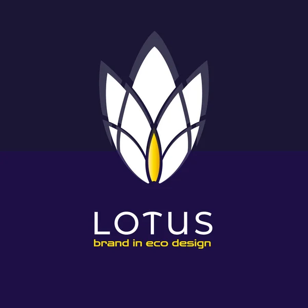 Lotus Logotyp Vektor Etikett Blommig Isolerad Symbol — Stock vektor