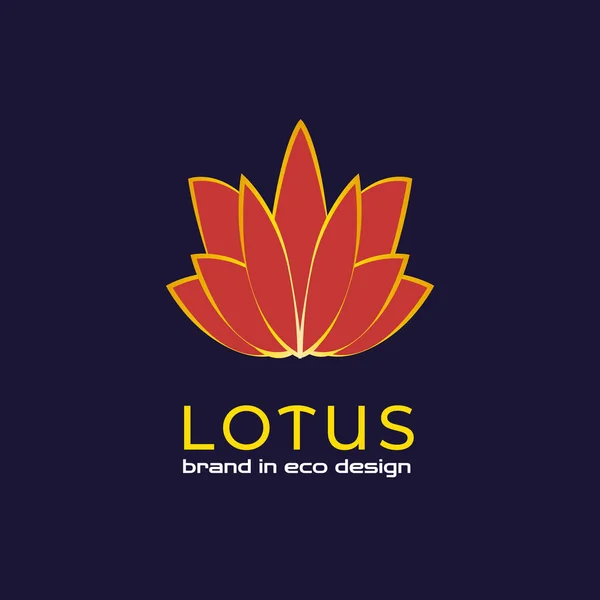 Blossom Lilja Lotus Symbol Mörk Bakgrund Blomma Skönhet Mall Logotyp — Stock vektor