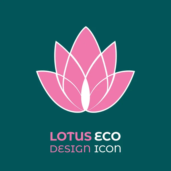 Logo Kwiatu Lotosu Kwiaciarnia Odizolowany Nowoczesny Symbol Projektowania Etykieta Wektorowa — Wektor stockowy