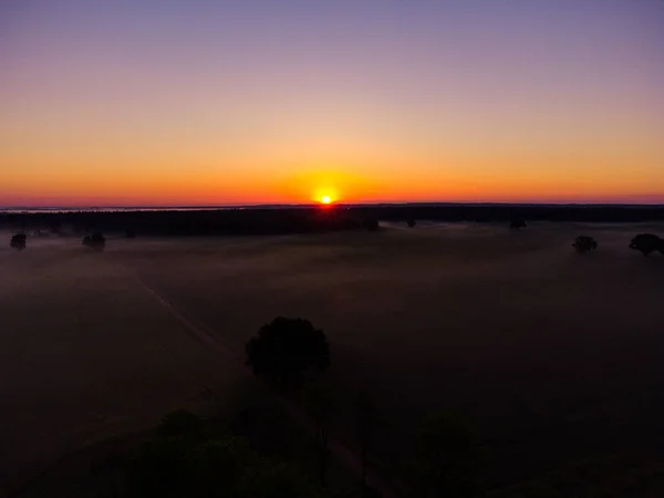 Majestic Sunrise Serene Drone Landscape Northern Europe — Stock fotografie