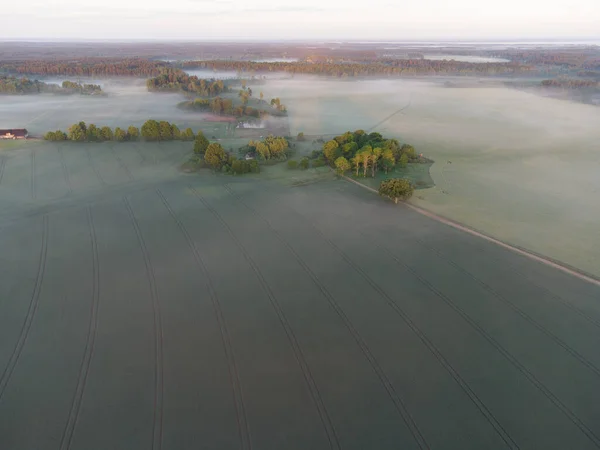 Majestic Sunrise Serene Drone Landscape Northern Europe — Stock Photo, Image