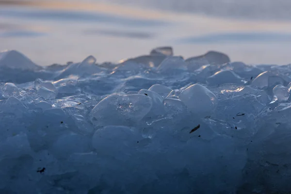 Sinfonia Congelata Inverno Accattivante Formazione Ghiaccio Nel Nord Europa Natura — Foto Stock