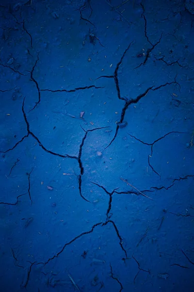 Nature Abstract Canvas Blue Cracked Mud Artistry Northern Europe — Stock Photo, Image
