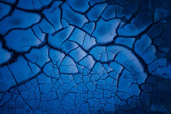 Doğanın Soyut Tuvali Kuzey Avrupa Mavi Çatlak Çamur Sanatı Stok Fotoğraf