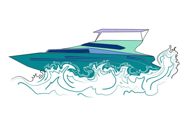 Båt Vektor Illustration Isolerad Vit Bakgrund — Stock vektor
