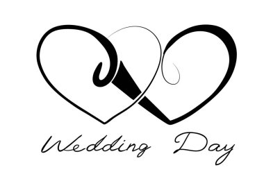 Düğün günü. Beyaz üzerine izole edilmiş vektör minimalist sembolü 