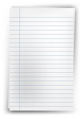  Beyaz bir arkaplan ile izole edilmiş not defterinden yırtılmış.